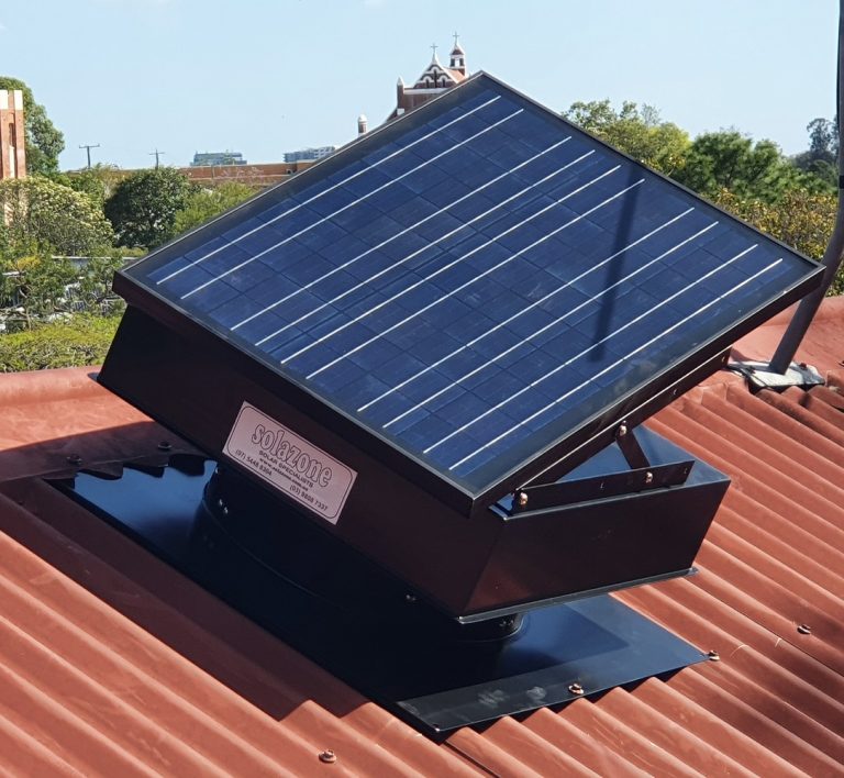 Tempo solar ventilator with adjustable solar panel