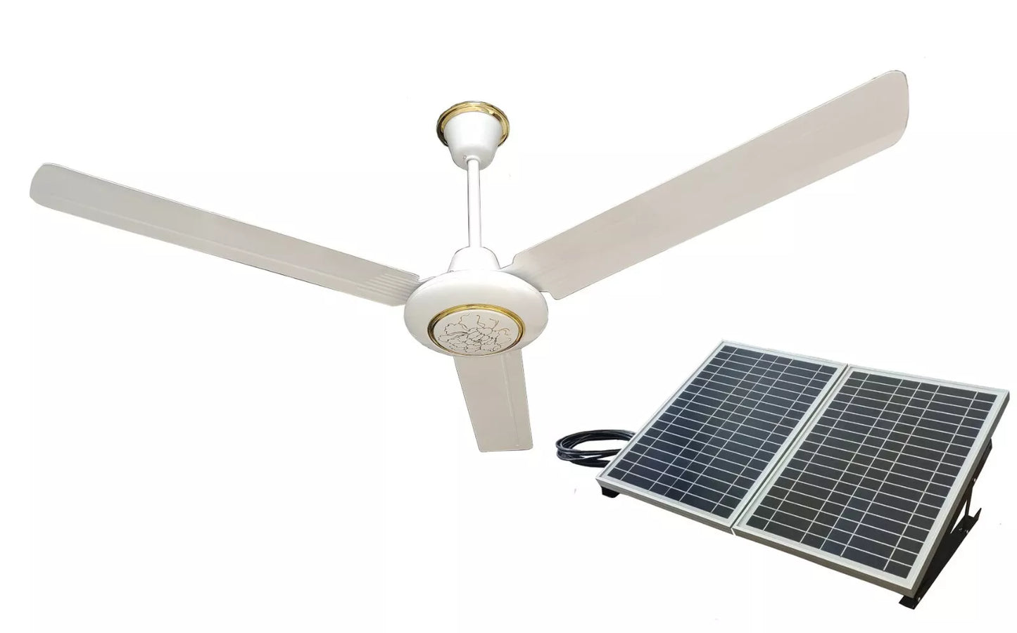 Solar Ceiling Fan - White, 3-blade